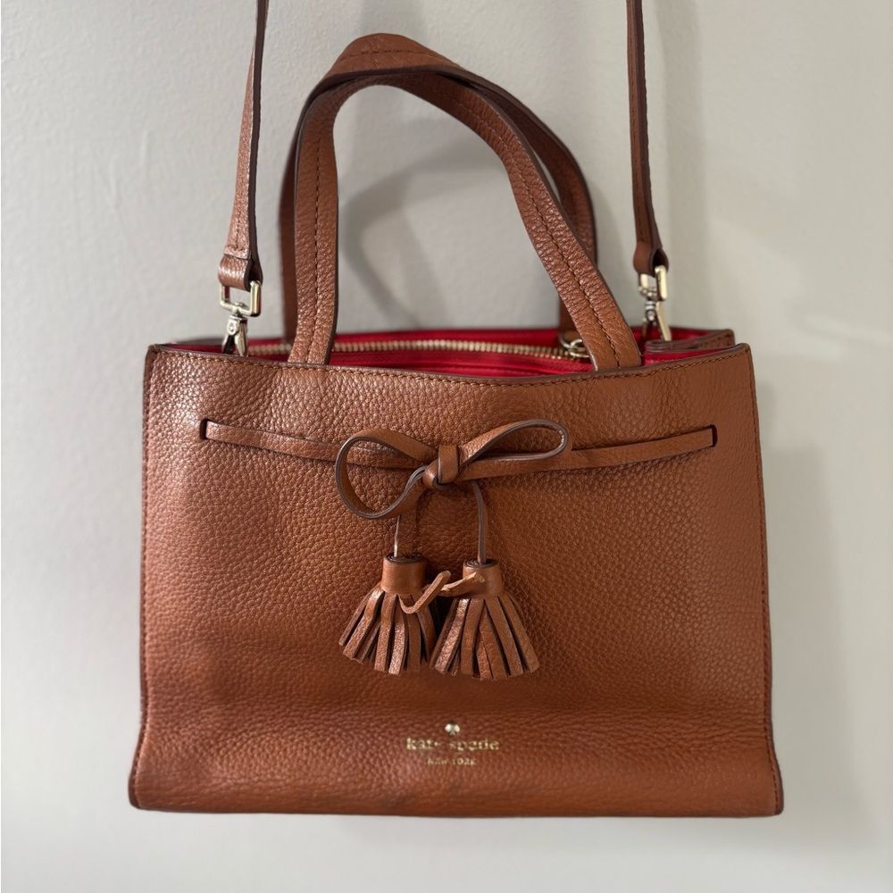 EUC Kate Spade Hayes Street Isobel Small Leather Satchel Crossbody